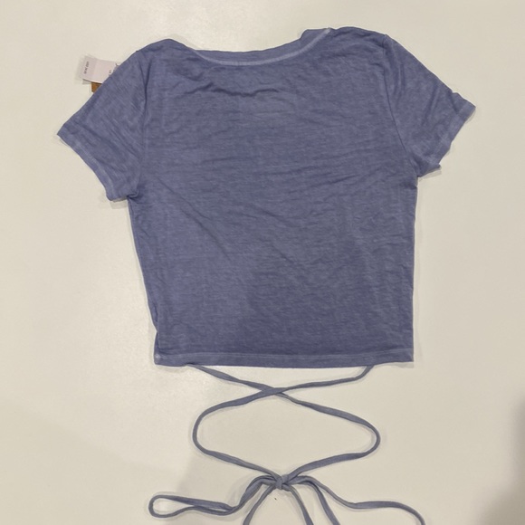 NWT American Eagle Wrap Tie T-Shirt Blue size small - Picture 2 of 4
